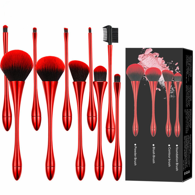 goblet 10 piece makeup brushes set