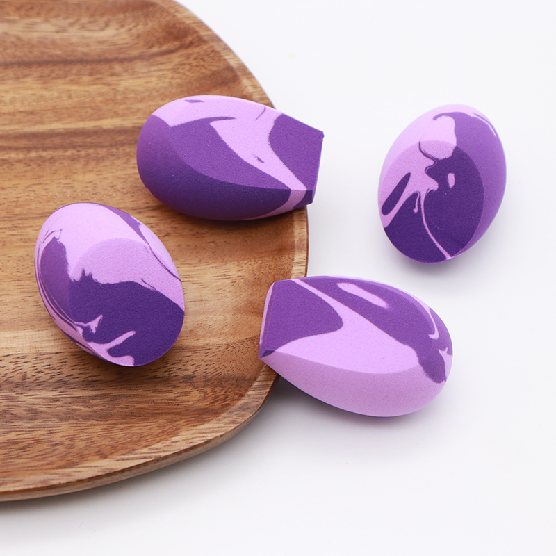 Purple marble makeup sponge for beauty blending