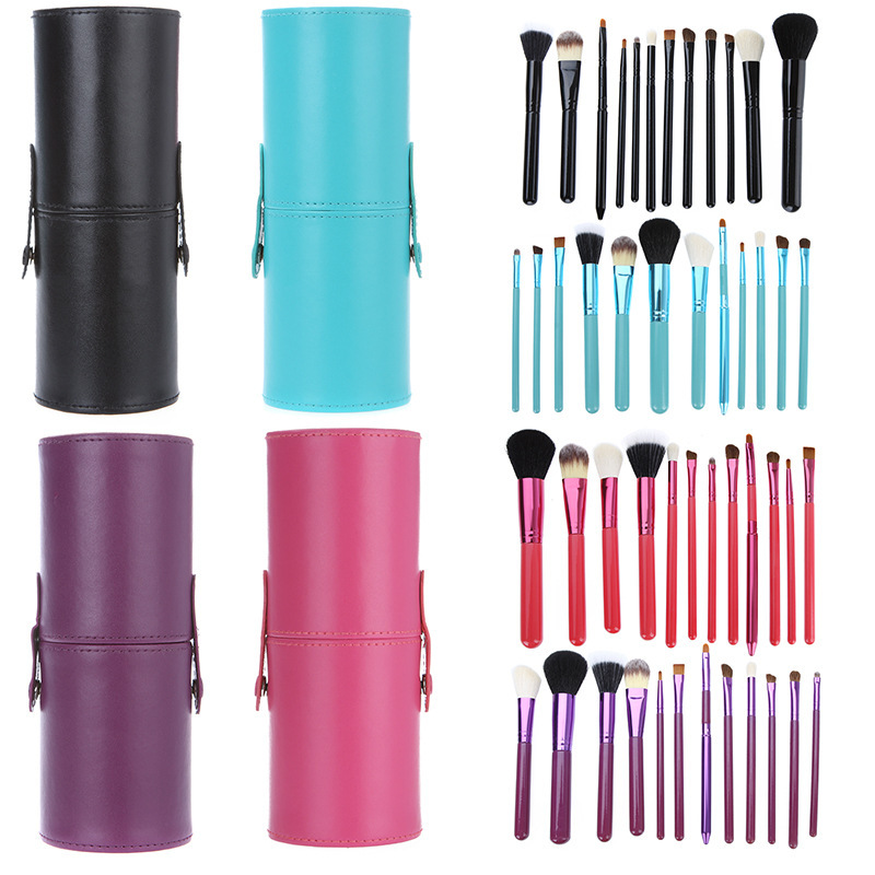 cylinder 12 piece makeup brushes set