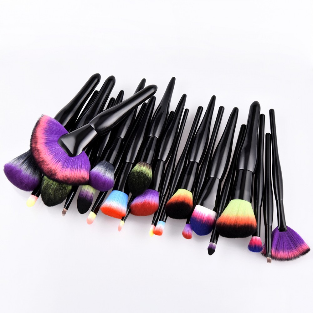 Professional black 22 piece cosmetic brush set