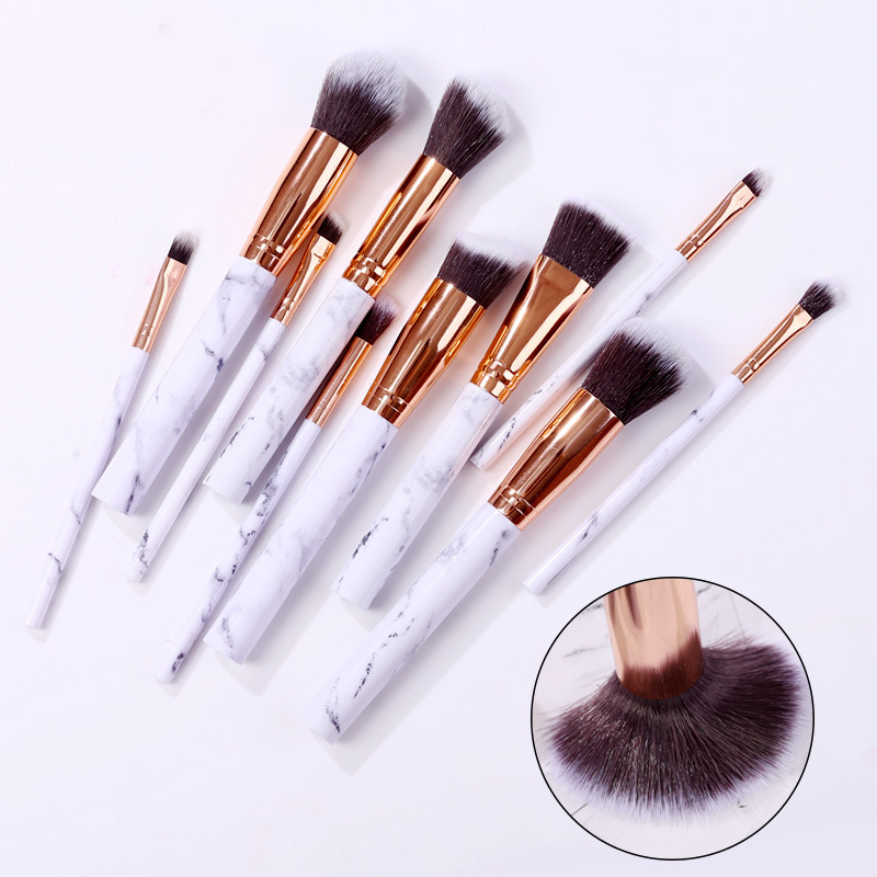 Marble makeup brushes 10 piece kit