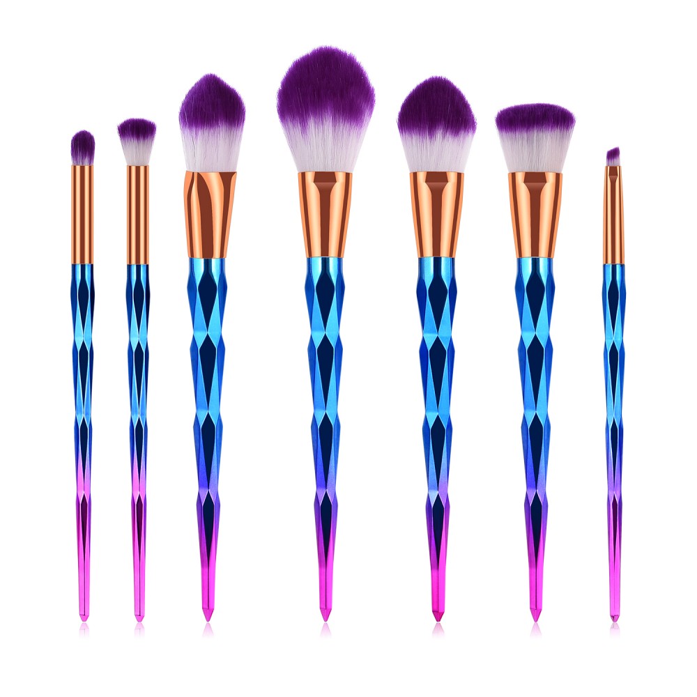 Diamond 7 piece makeup brushes set