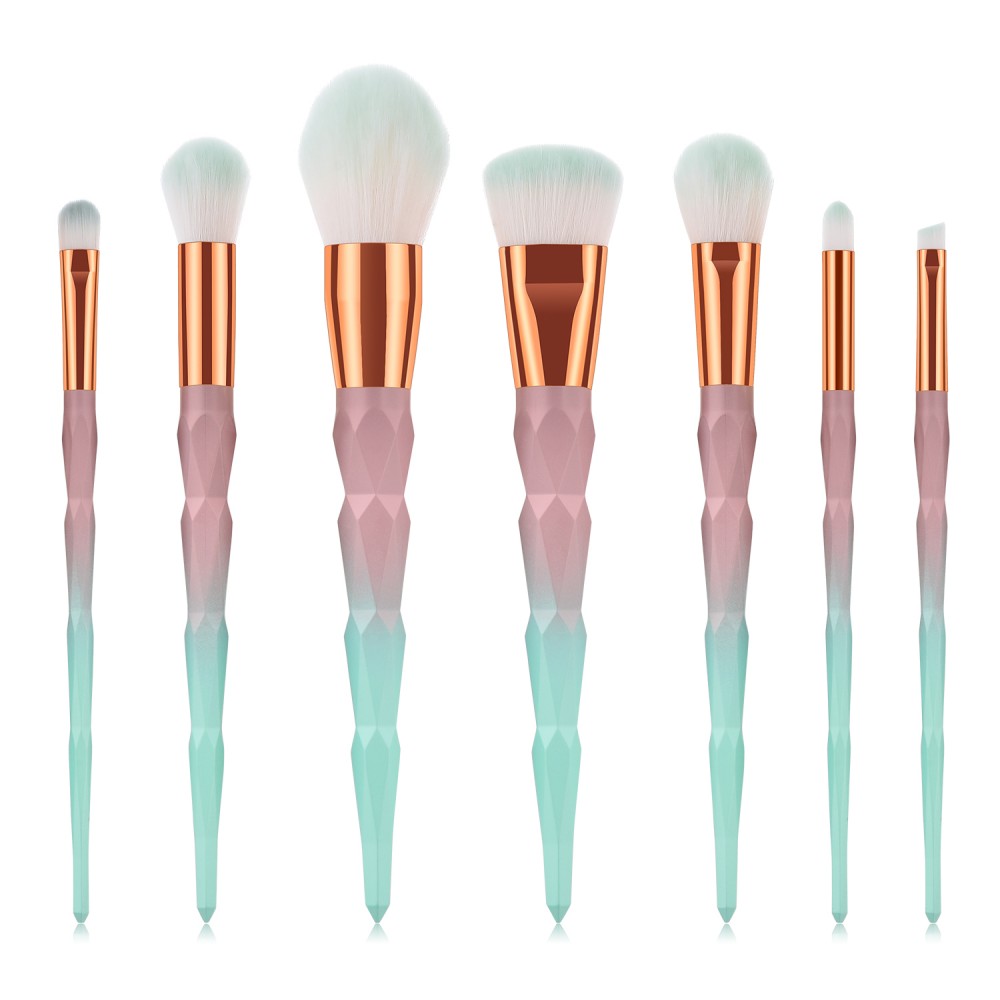 Diamond 7 piece Gradient makeup brushes set