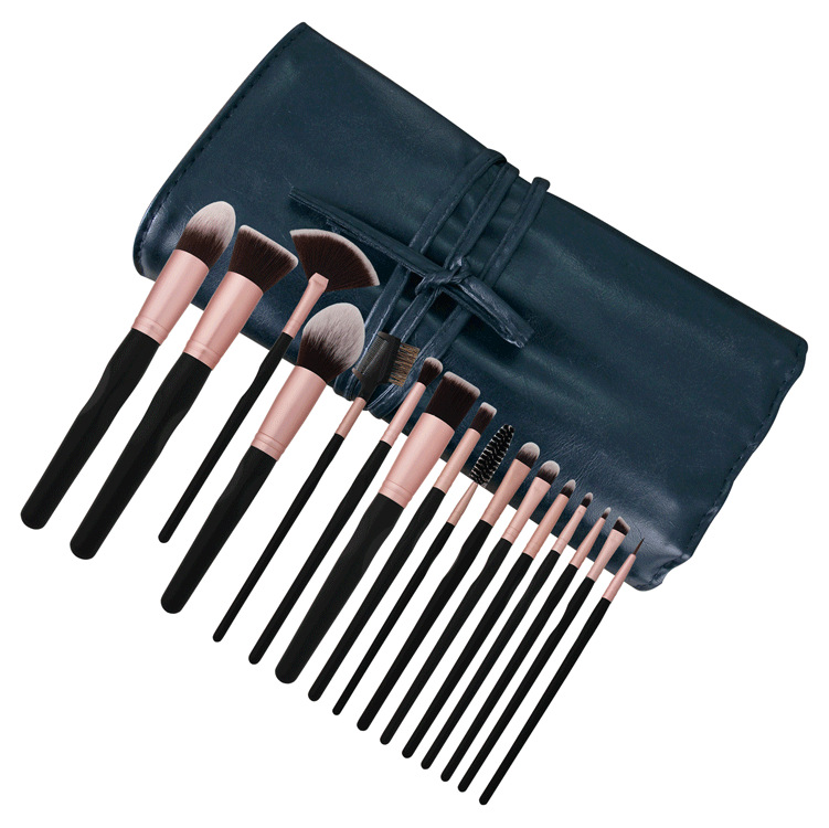 Rose gold 16 piece makeup brushes set