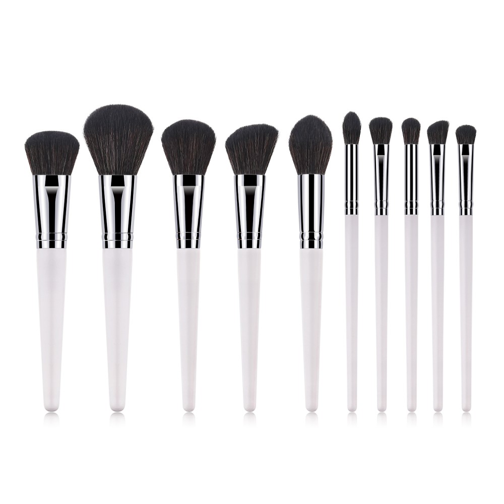 Quality soft hair 10 piece makeup brushes set