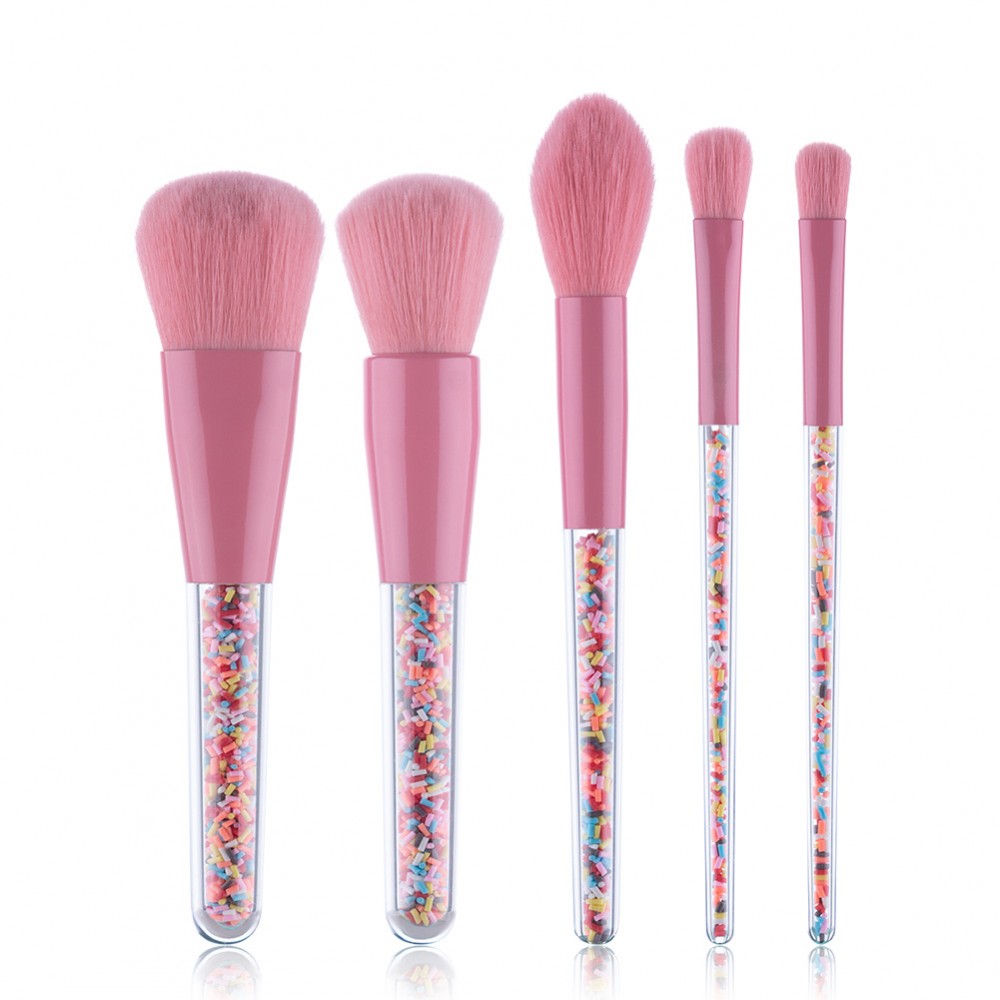 Candy 5 piece makeup brushes set