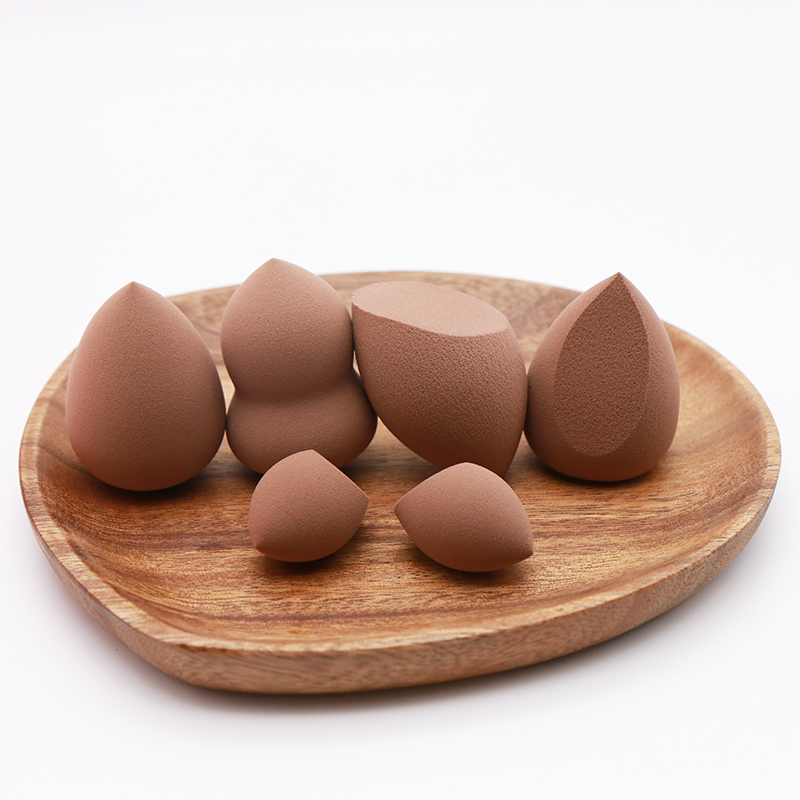 Chocolate 6 piece makeup sponge combination