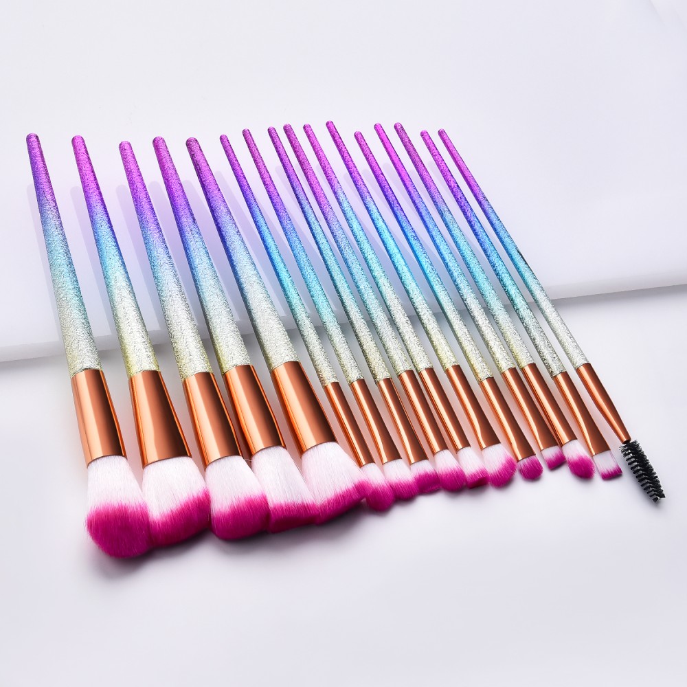 soft synthetic 16 piece makeup brushes set