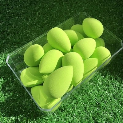 Neon green makeup drop sponge