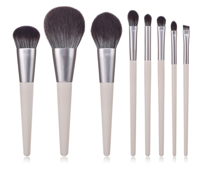 Soft synthetic hair makeup brushes set - 8 pieces