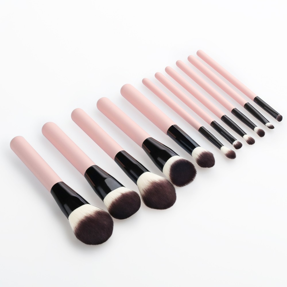 Pink 11pcs makeup brushes set