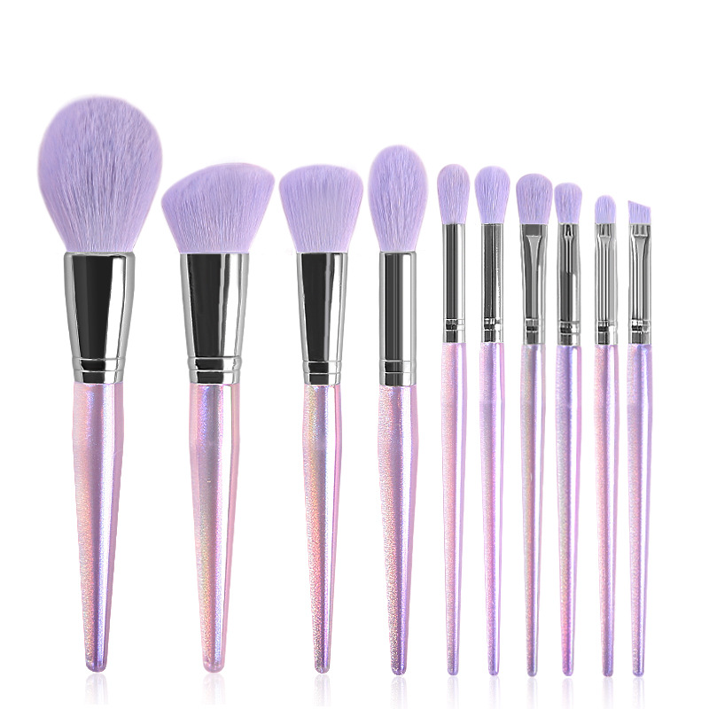 purple 10pcs makeup brushes set wholesale