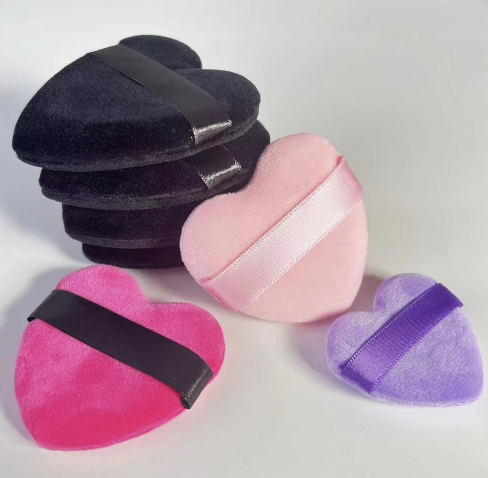 heart shape makeup powder puff