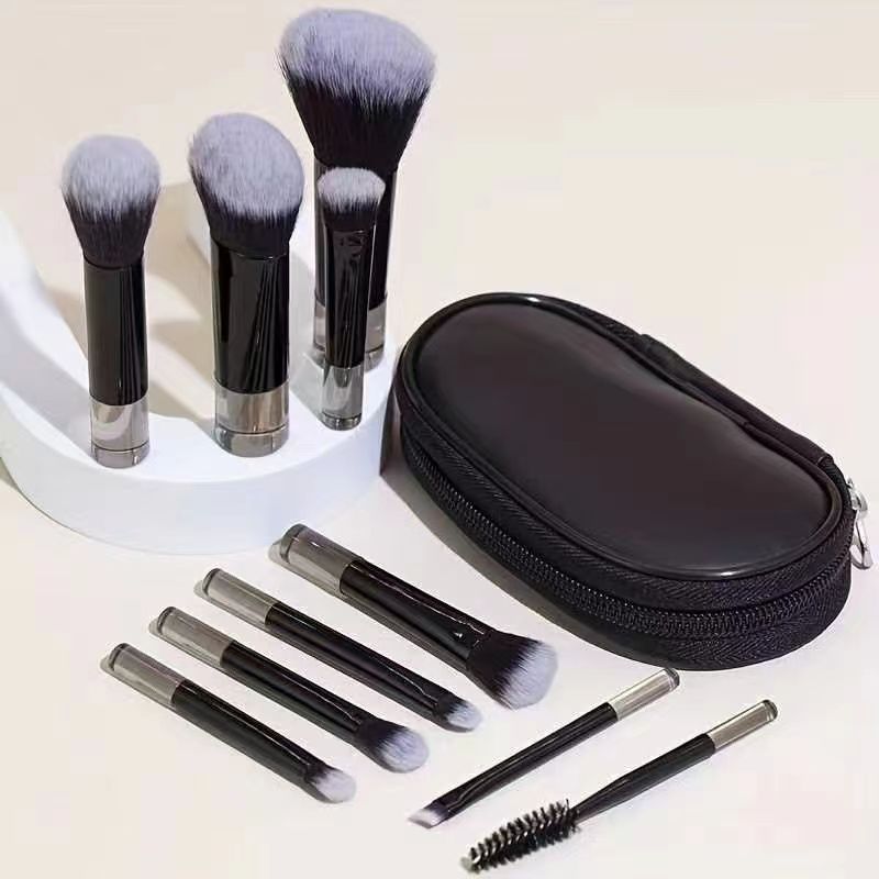 mini black makeup brushes set